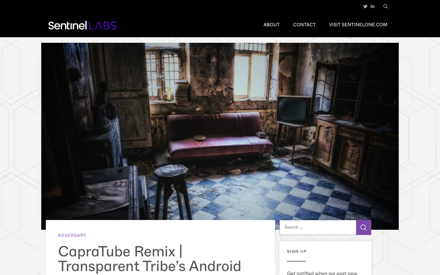 SentinelOne Labs analysis of CapraTube Remix — Transparent Tribe's Android spyware disguised as gaming and lifestyle apps targeting defense personnel.